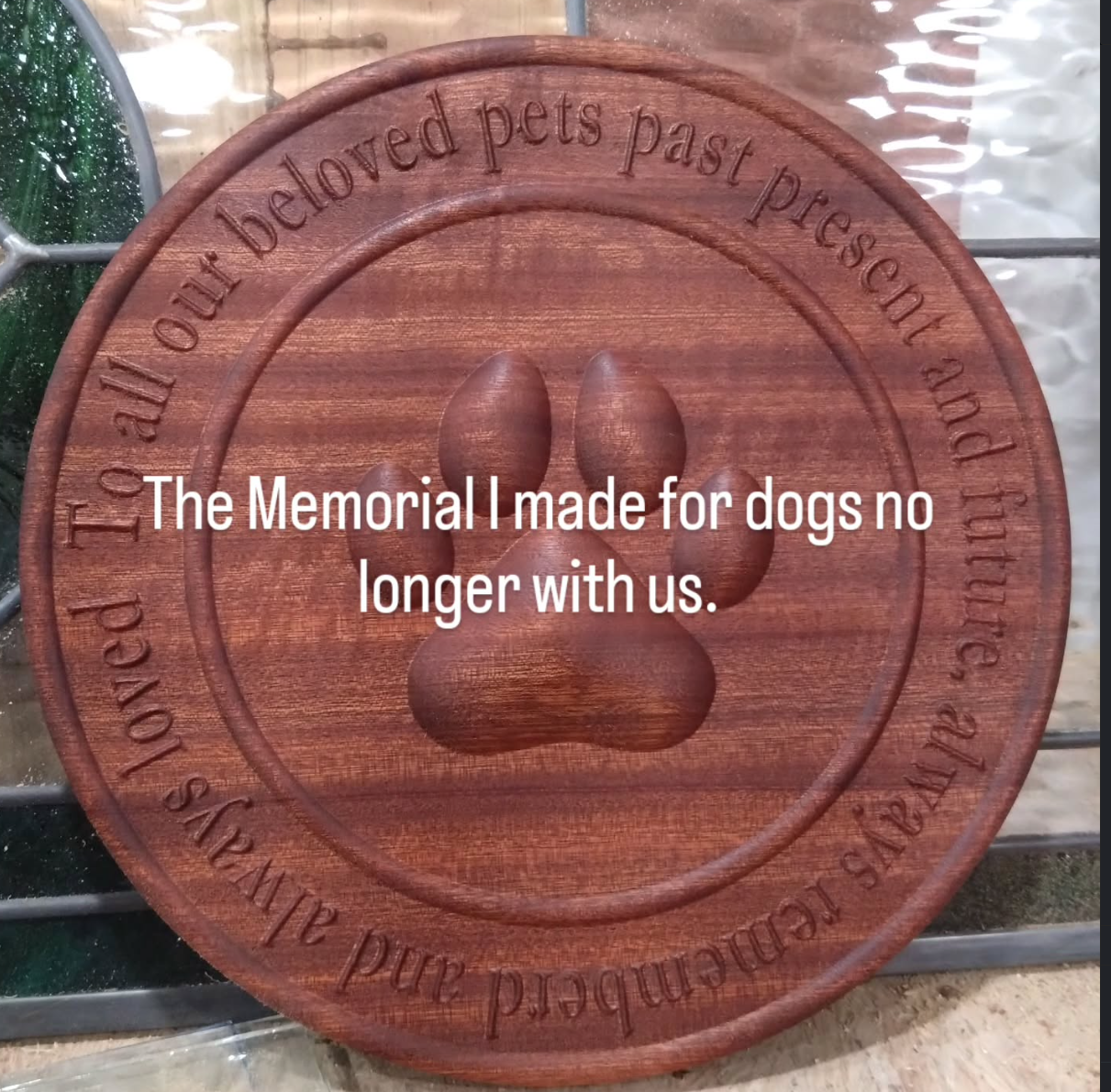 Dog Memorial Stained Glass Art - View 1